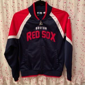 Women's Boston Red Sox Starter Navy Touchdown Raglan Full-Zip Track Jacket- XS